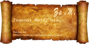 Zsarnai Melánia névjegykártya